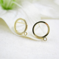 Y0102 Copper Material Earrings with closed ring Gold 10mm round circle stud earrings accessories